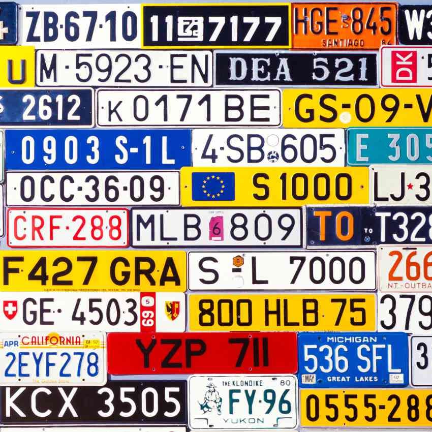 MHY3EY Internationale Autokennzeichen verschiedener Länder