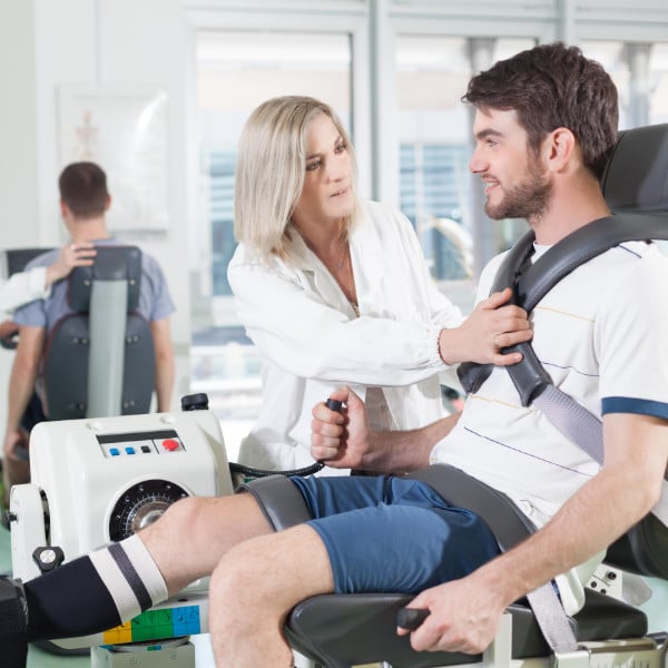 Patient auf Ergometer