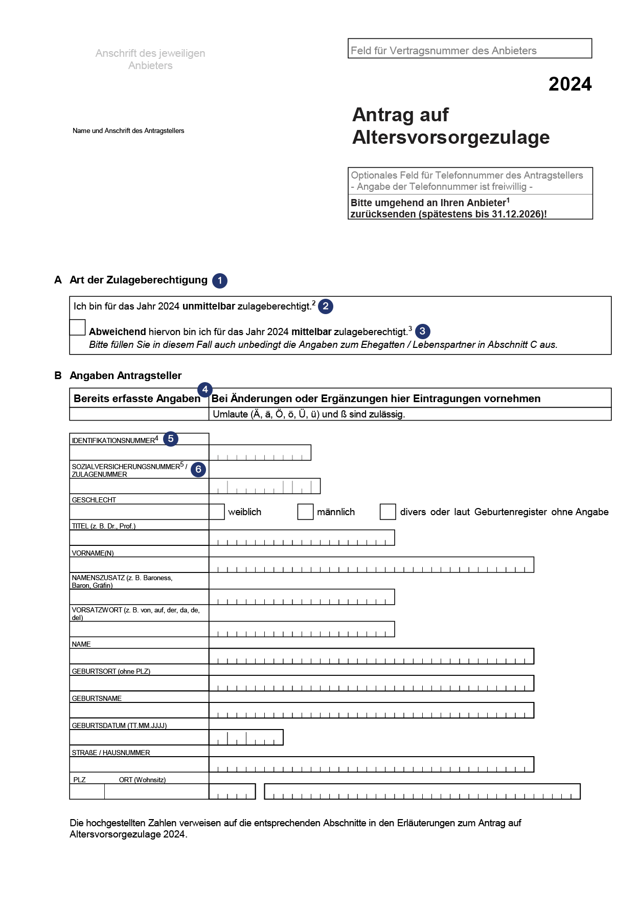 Antrag Auf Festsetzung Der Altersvorsorgezulage