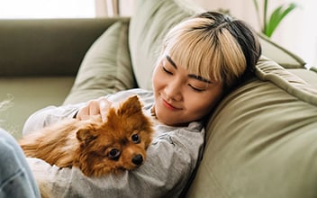 hundebiss_352x220_2024_07 Frau mit Hund im Arm